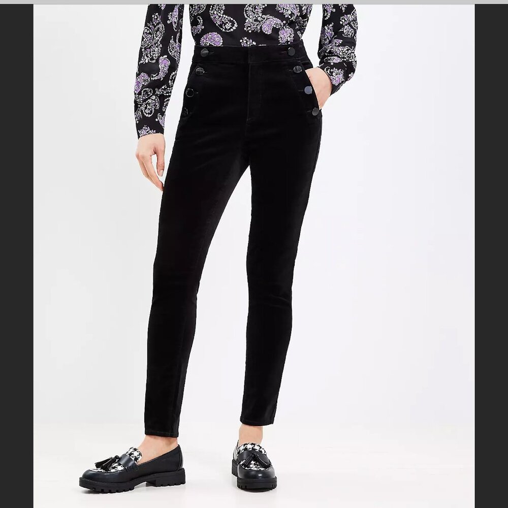 NWT LOFT Mariner Skinny Pants in Velvet